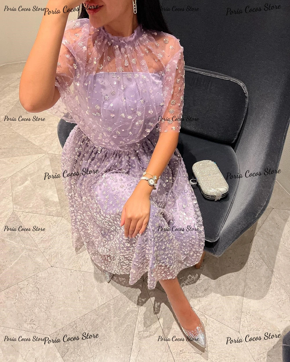 Customized Temperament Celebrity Banquet Dress Embroidery Sleeveless High Patchwork Prom Gown Illusion Evening Dresses فساتين ال