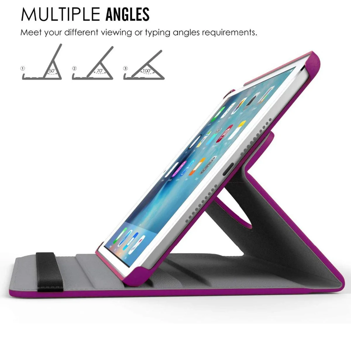 Funda de cuero con soporte para tableta, carcasa con rotación de 360 grados para iPad Air Pro 2024 MINI 3 4 5 6 7 8 9 10 generación 10,9 10,2 11