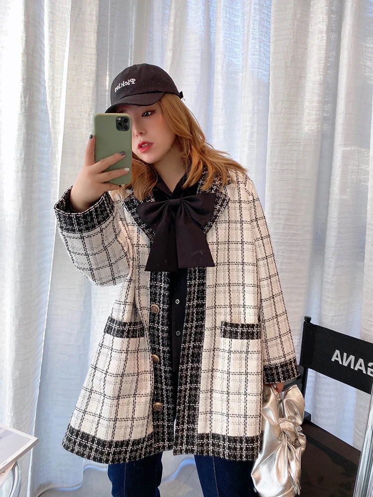 

Свободный осенний топ Vogana большого размера с блестящими полосками и пэчворком для полных женщин