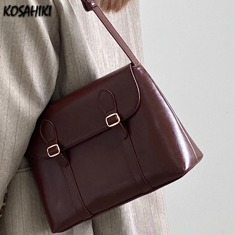 Vintage All Match Chic Messenger Bag Luxury Design Fashion Solid Shoulder Bags Women Casual Y2k Simple Handbags Crossbody Female