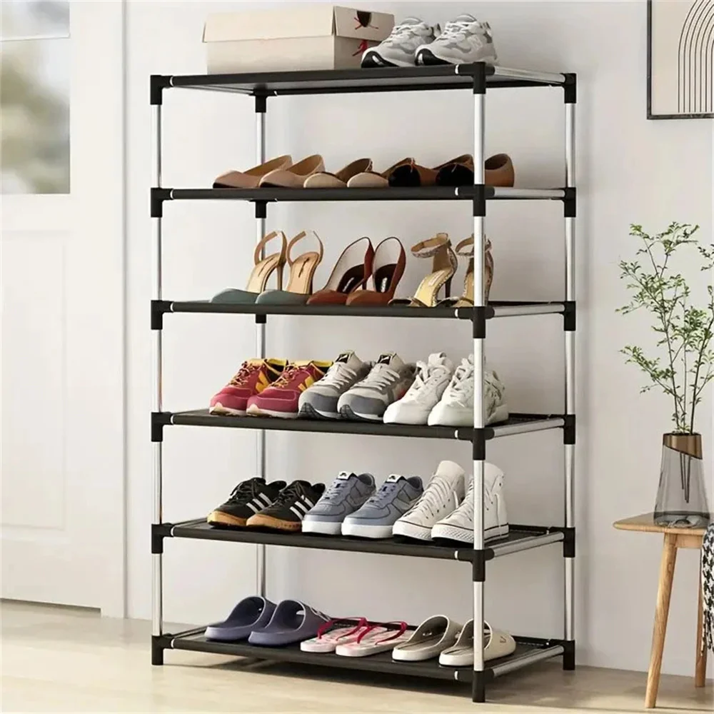 7Floor Einfaches Schuhregal, mehrschichtig, staubdicht, für den Haushalt, Schuhschrank, Aufbewahrung, platzsparende Montage des kleinen Schuhregals