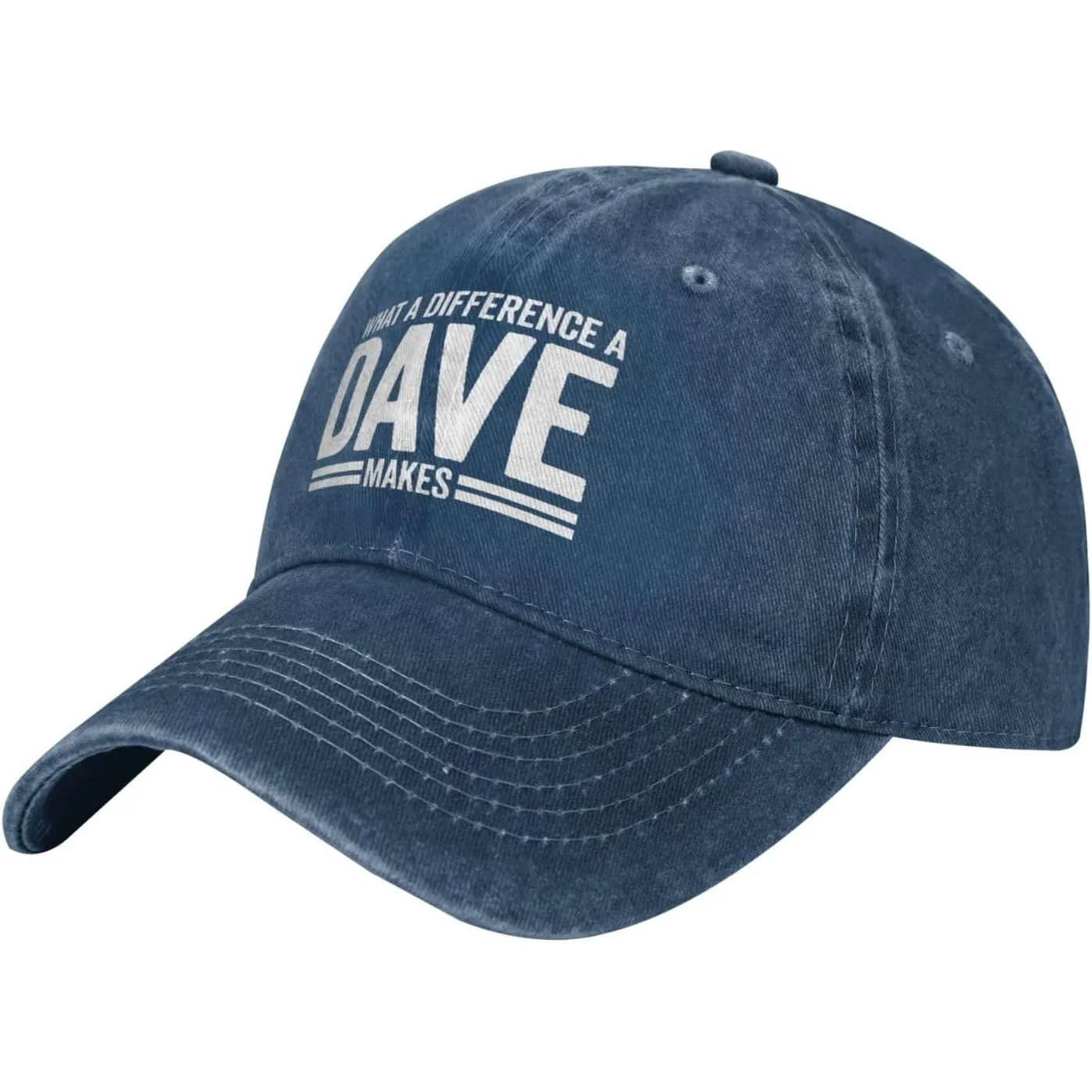 Dave Makes Funny Slogan Washed Baseball Cap Cotton Adjustable Golf Hat Casual Dad Cap