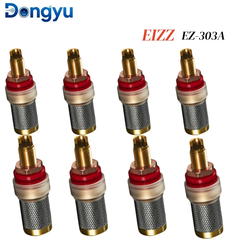 EIZZ EZ-303A EZ-302 24K Gold Plated Pure Copper Binding Post, Solderless Banana Jack for Tube Amplifier Audio Plug Connector