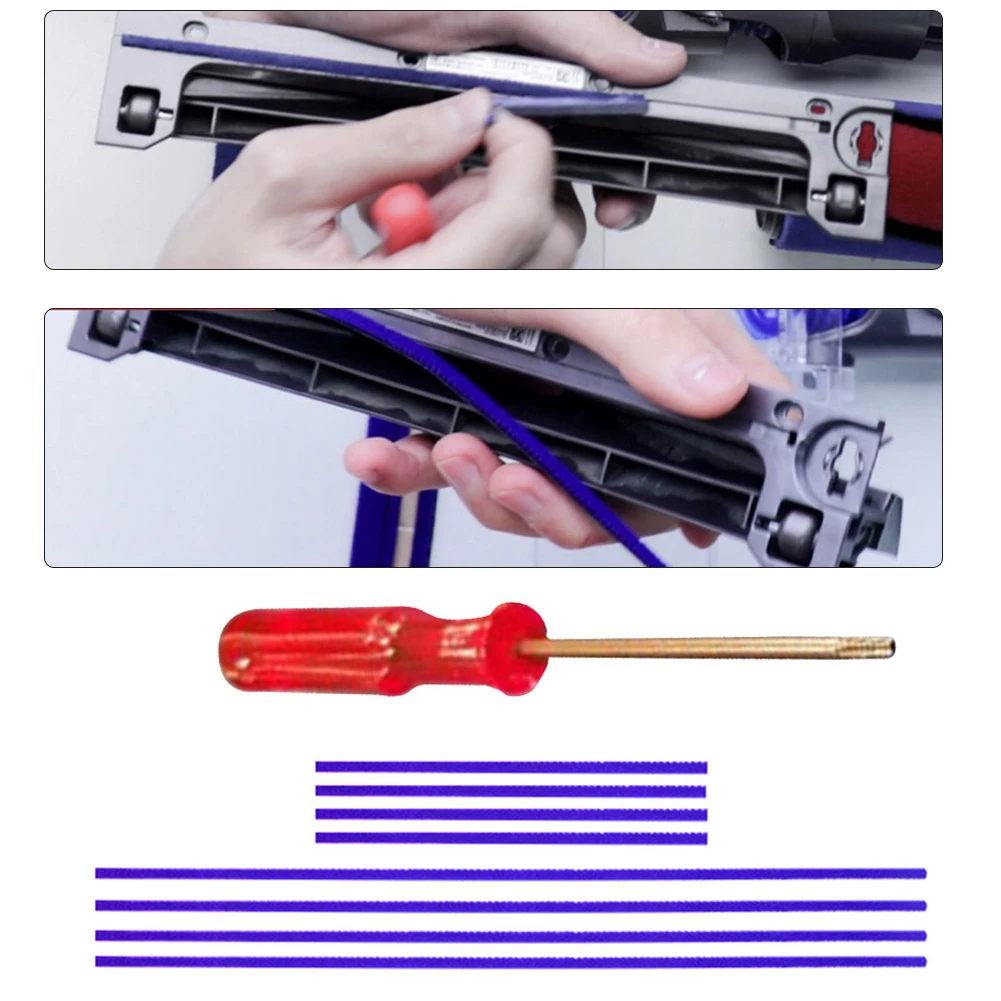 9pcs Soft Plush Strips With Screwdriver For Dyson V6/V7/V8/V10/V11 Vacuum Cleaner Soft Roller Head Accessories