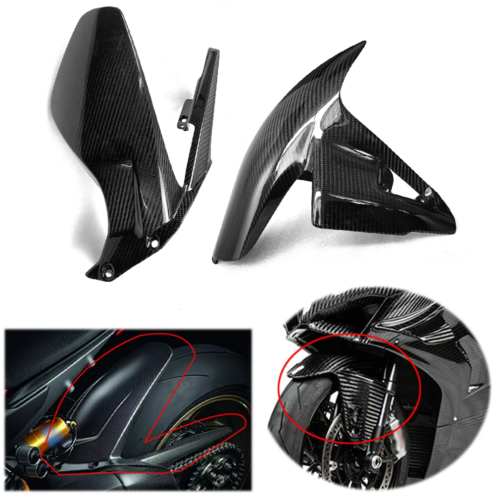 

Carbon Fiber Front Fender Rear Hugger For Panigale V4, V4S, V4R 2018+ Motorcycle Modified Spare Parts Accessories