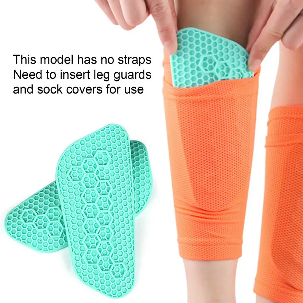 Soccer Shin Guards with Honeycomb Cushioning Flexible Silicone Shock Absorption Shin Guards Flexible Soft Honeycomb for Boys