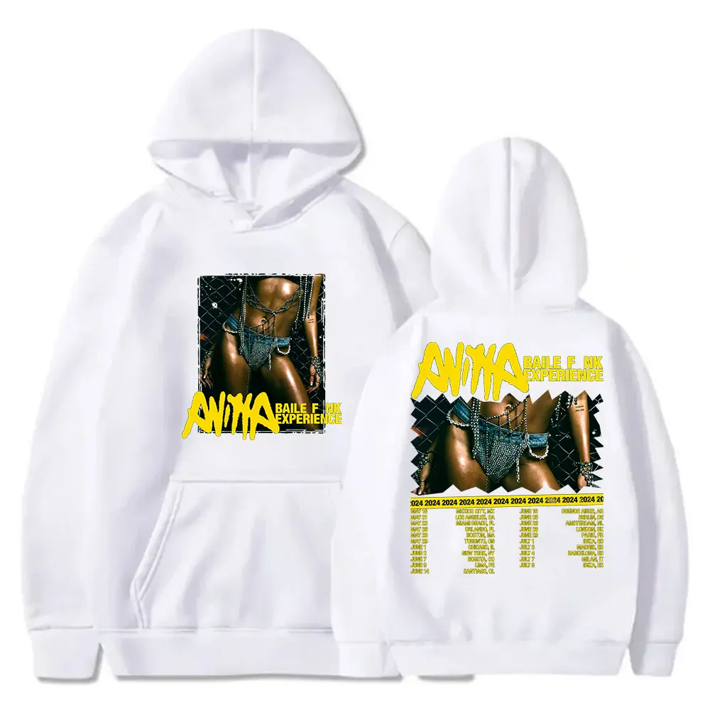 Anitta Baile Funk Experience Tour 2024 Hoodies Merch Women Men Long Sleeve Casual Sweatshirt Clothes