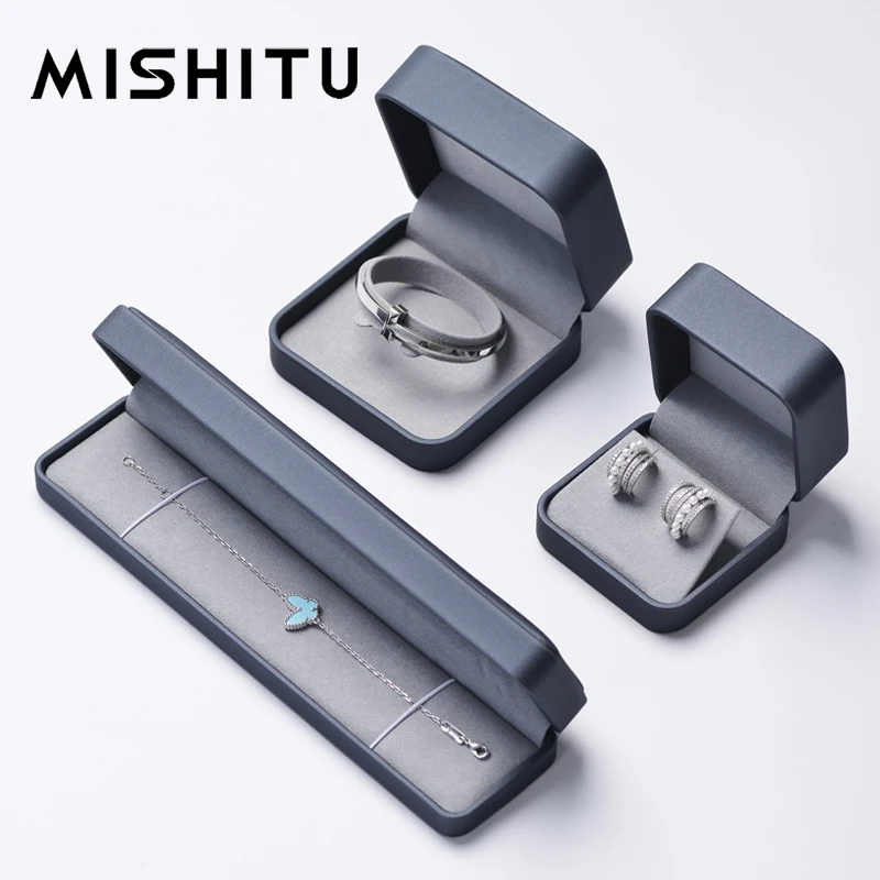 MISHITU Premium PU Leather Ring Box Earrings Rings Necklaces Bracelets Jewelry Box for Gift Case Proposal Wedding Engagement Box