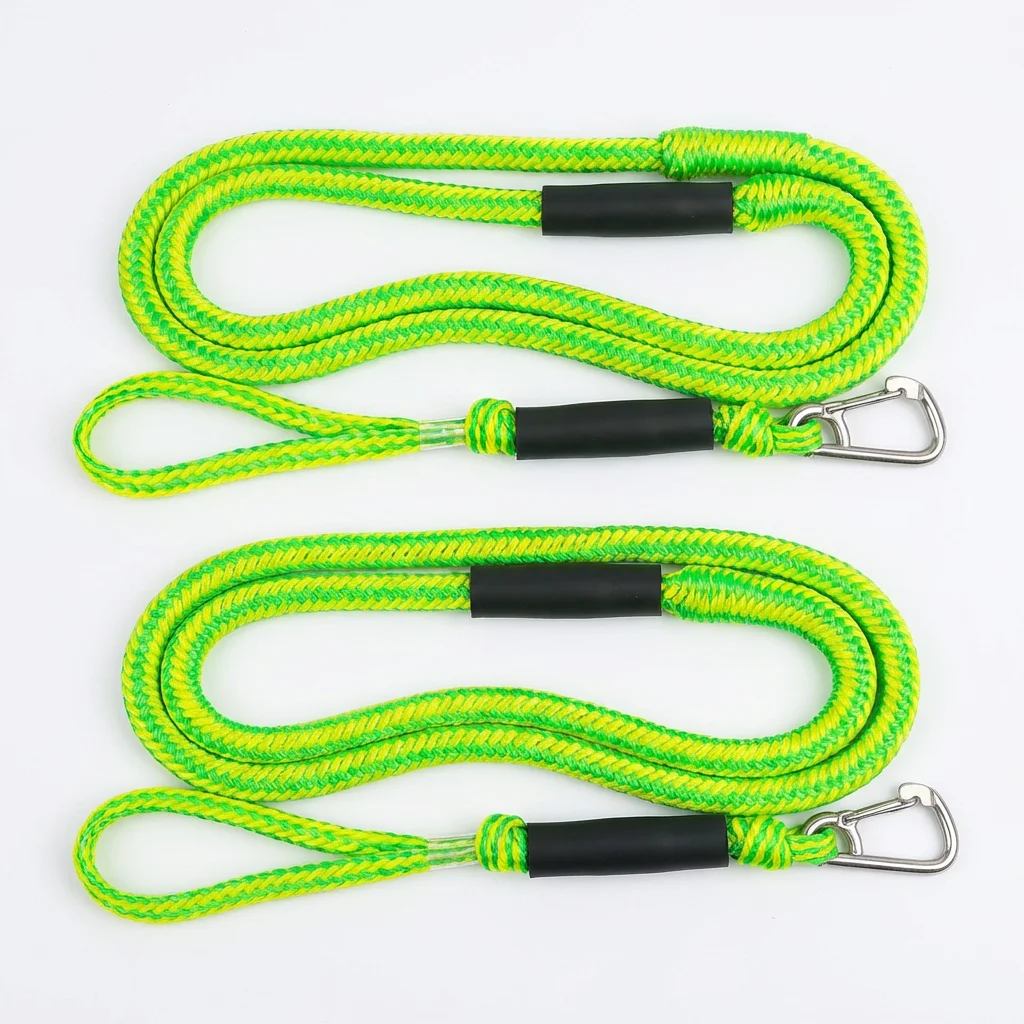 Cuerda elástica de amarre con amortiguación de impactos y ganchos de anclaje para kayak, canoa, moto acuática, pontón, barco (2/1 piezas)