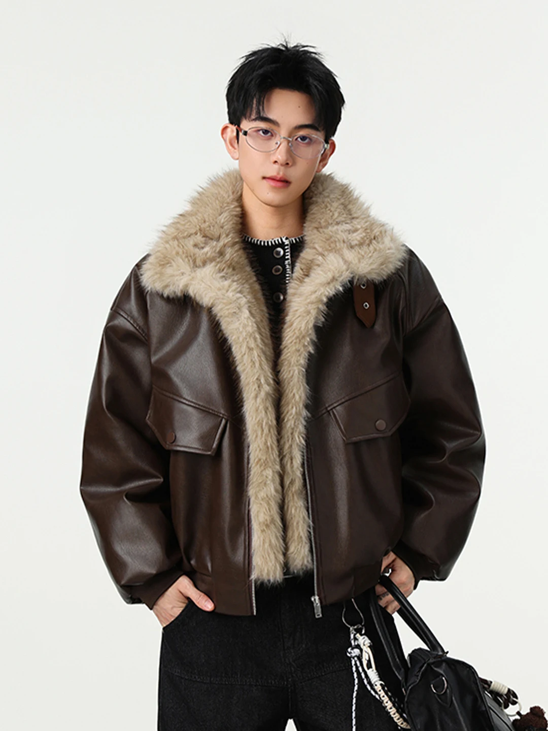 

Cleanfit ort Thiened, хлопковое пальто с воротником из искусственной кожи, мужское зимнее теплое пальто с меховым воротником, молодежное пальто свободного покроя, обычное Le...