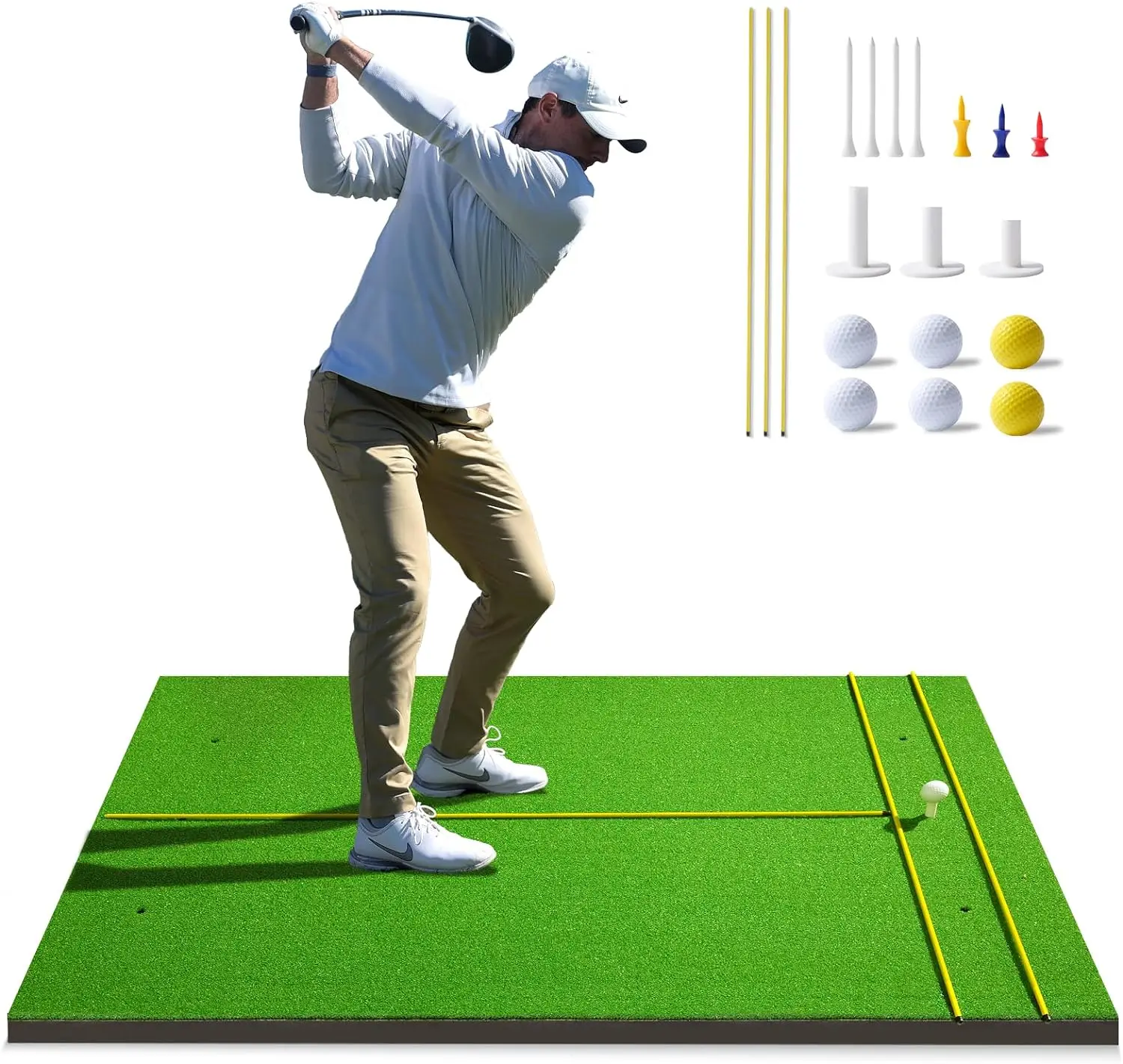 Golf Training Aids for Home Backyard Driving Chipping Indoor Outdoor  Swing Practice Mat