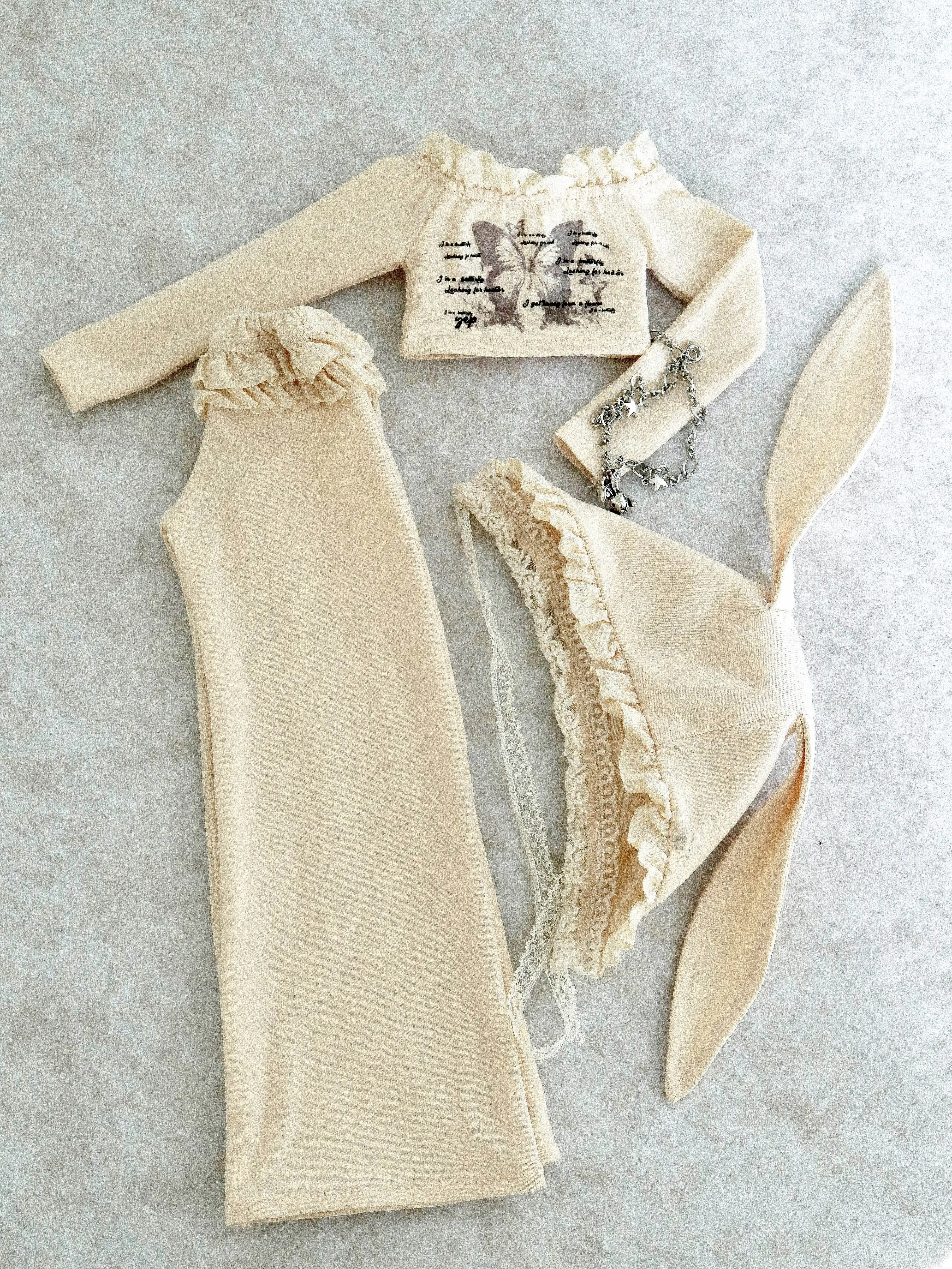 （customization 30day）BJD doll clothes suitable for azone 1/3 1/4 size Cute skirt clothing set doll accessories (4 points)