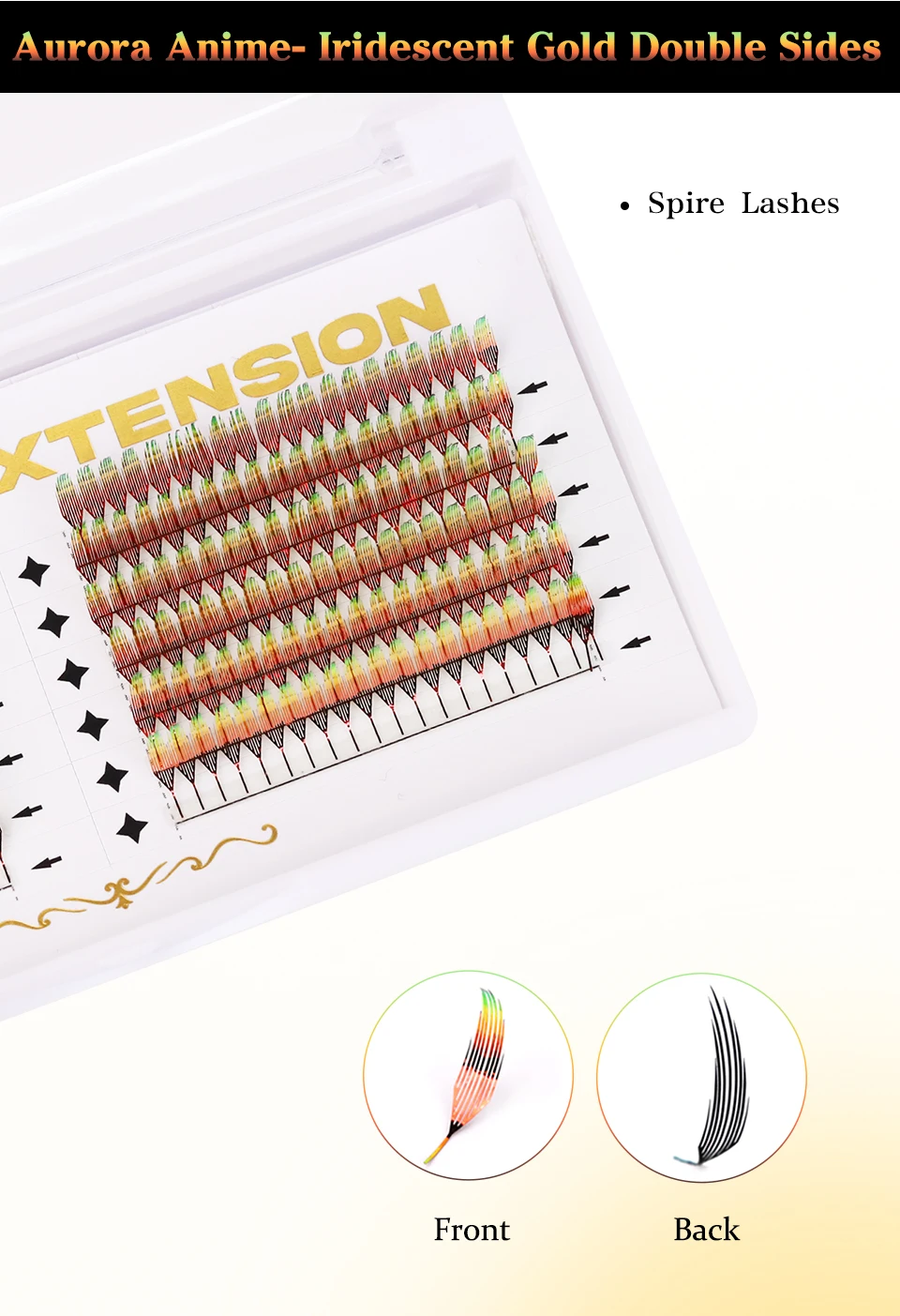 Anime Spike Wimpernverlängerung Glitzer Holographische Manga-Spitz-Wimpern Magische Elfen-Tinsel-Comic-Volumen-Wimpern – Detail 7