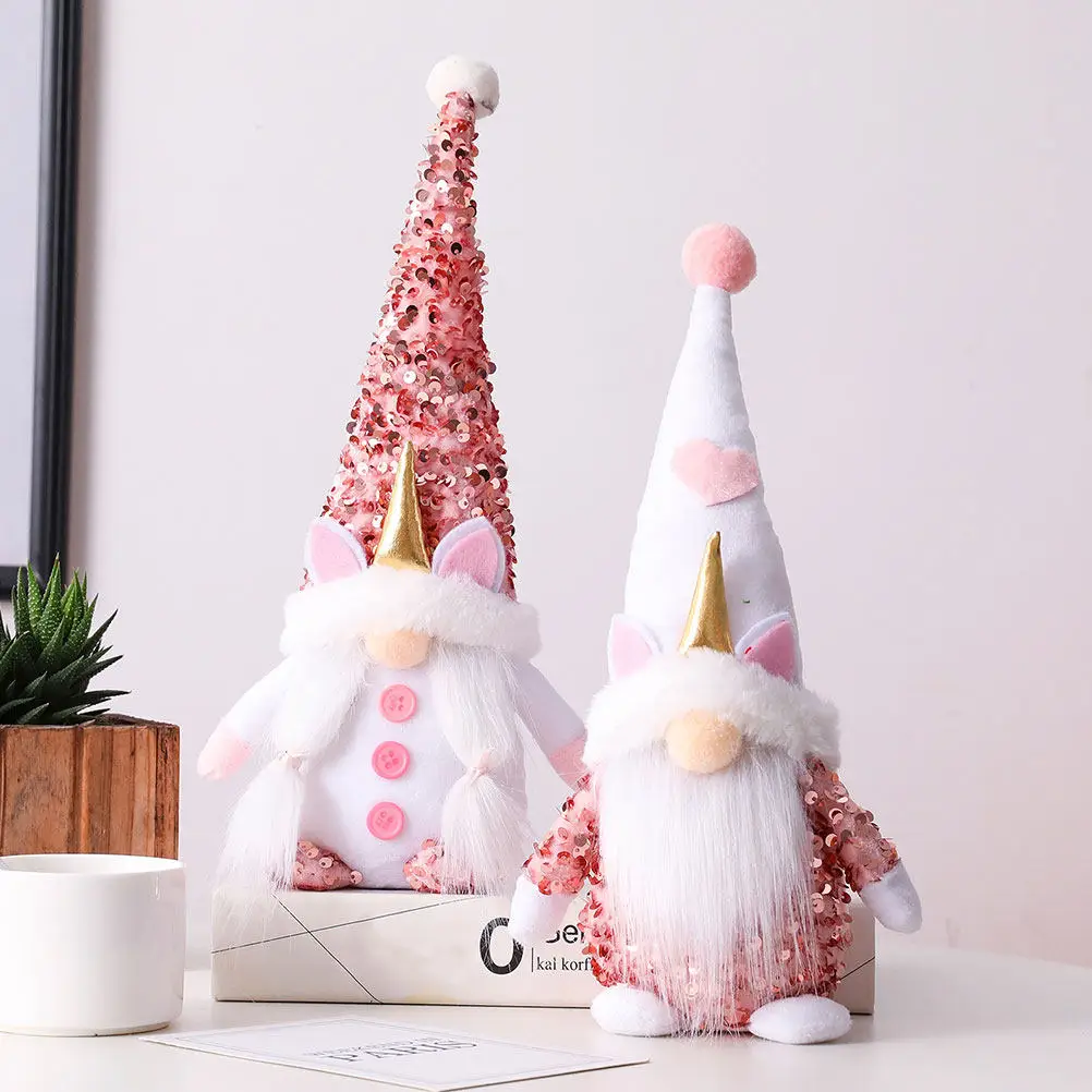 

Valentine's Day Gnome Long Hat Cute Dwarf Decoration for Home Office Desktop Tabletop Shelf Festive Party Decor Amusing Ornament