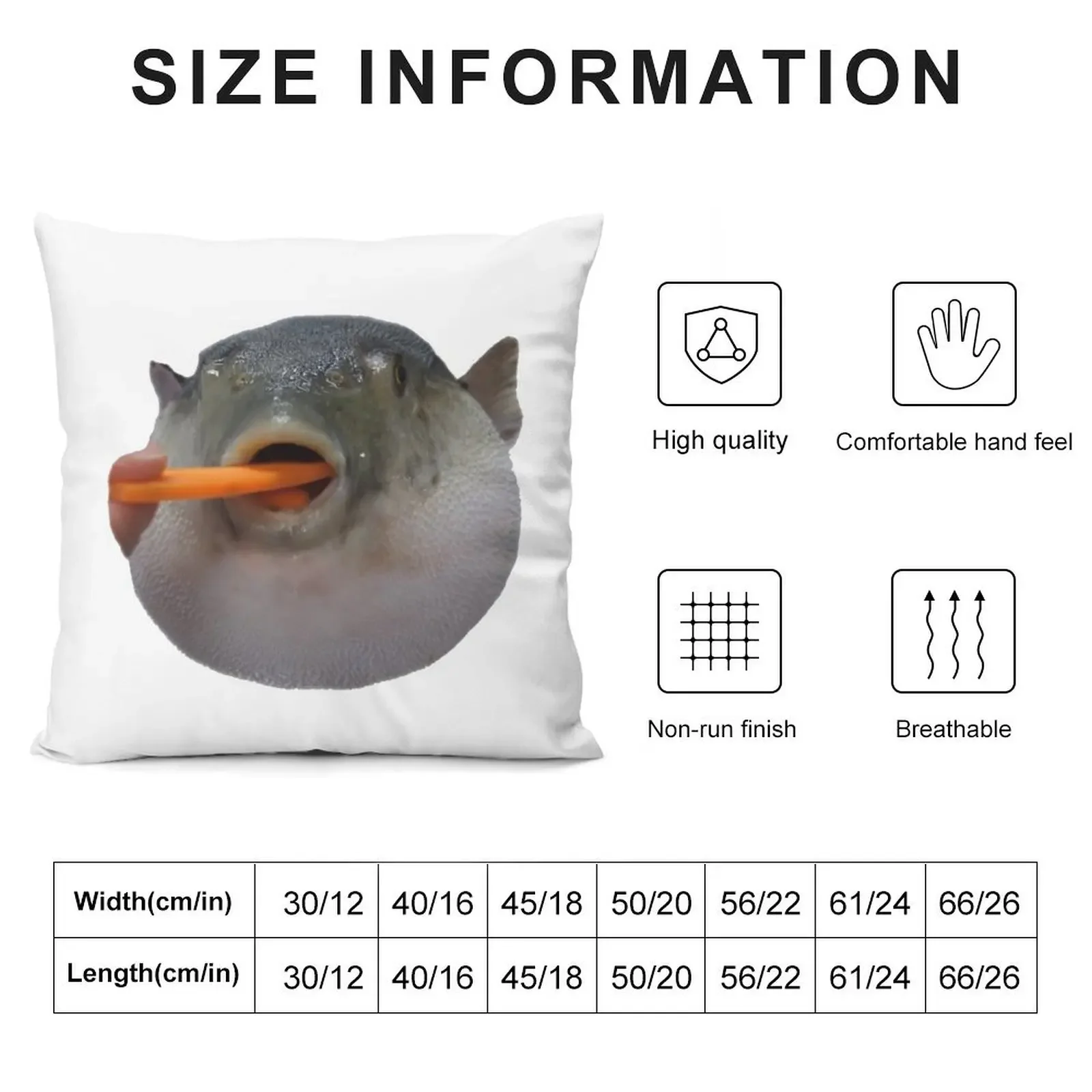 Puffer Fish Eating Carrot Throw Pillow luxury home accessories Pillows Aesthetic Pillow Cases pillow