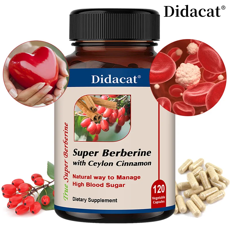 

Berberine with Ceylon Cinnamon Capsules 4000mg - High Absorption, Metabolism, Cardiovascular & Digestive Health, Liver Support