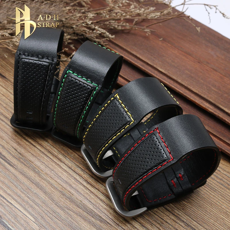 For Dietrich OT-1 OT-12 OT-6 Genuine Leather Watch Strap Integrated Watch Band 24mm Men's Belt Waterproof Pin Buckle Style