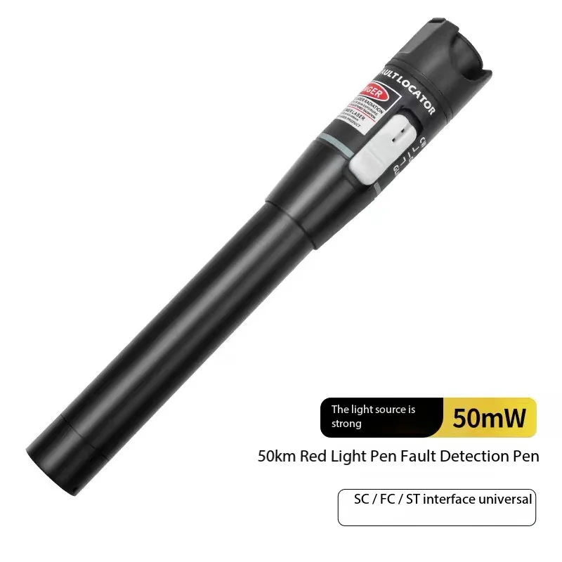 50mw Fiber Optic Tester Pen Type Red Laser Light Visual Fault Locator for 50KM Range ,FC/SC/ST Optic