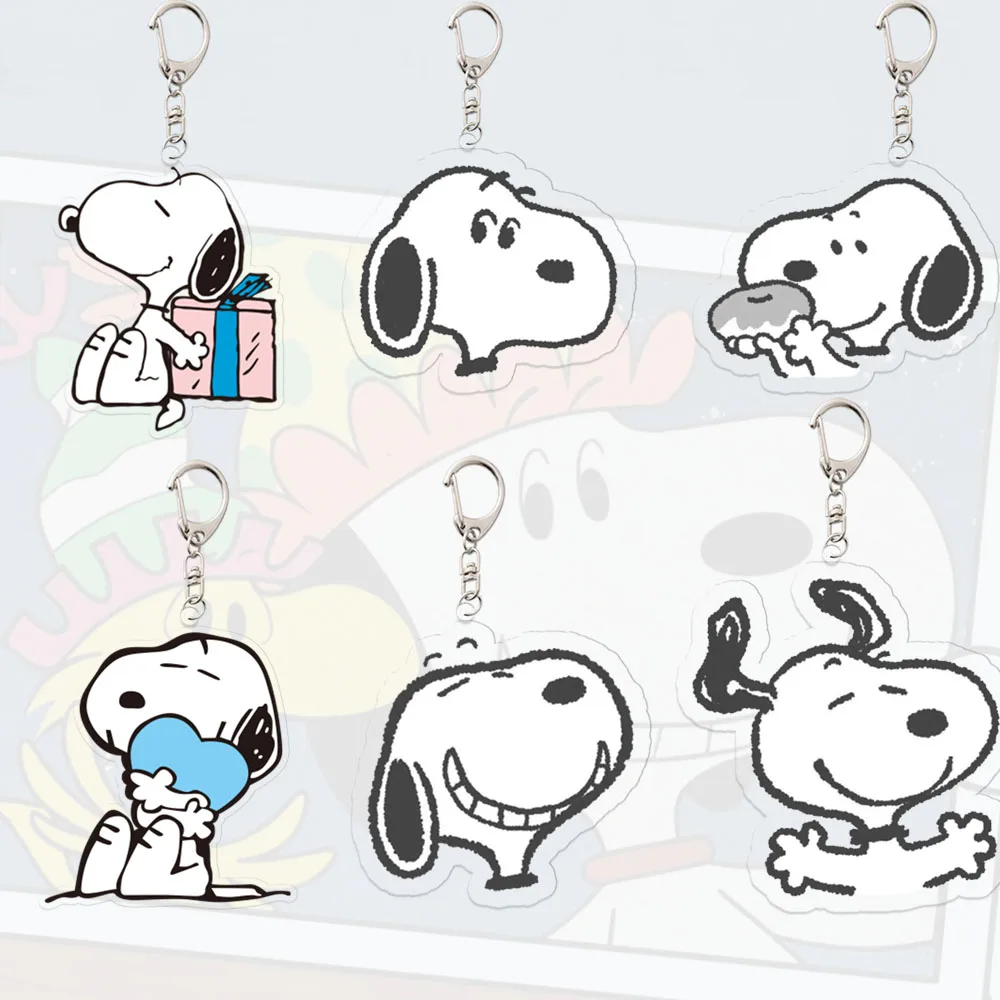 

Acrylic Snoopy Keychain Student Cosplay Hanging Decor Boy Cute Anime Cartoon Bag Christmas Pendant Child Birthday Gift