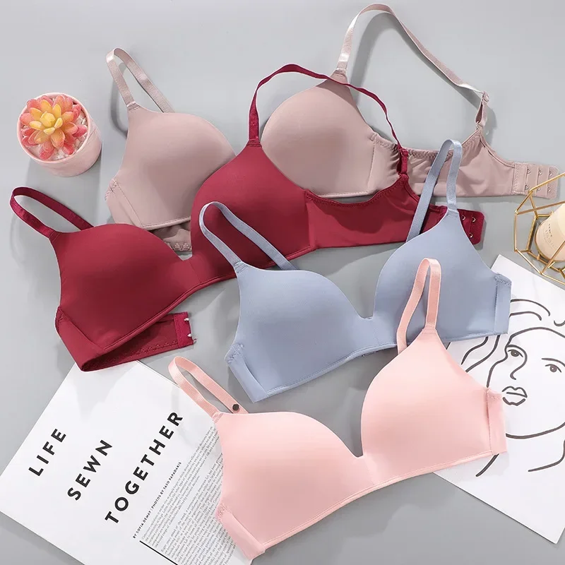 Women Seamless Bra Sexy No Wire Push Up Underwear Girls Students Breathable Thin 10 Colors Bras Female\'s Bra Breathable Gathered