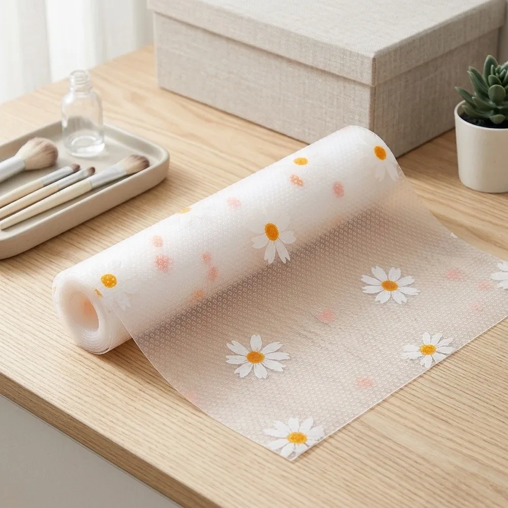 30 x 45cm Floral Table Mats EVA Set of 6 Waterproof Drawer Liners for Kitchen Cabinet Shelf Shoe Rack Organizer