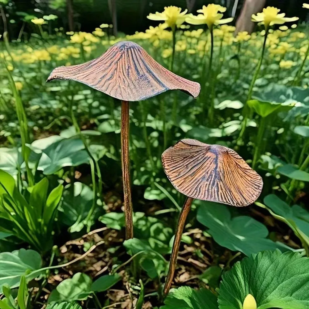 

Retro Garden Metal Rusty Mushroom Halloween Metal Garden Set Rusty Mushroom Plaque Lawn