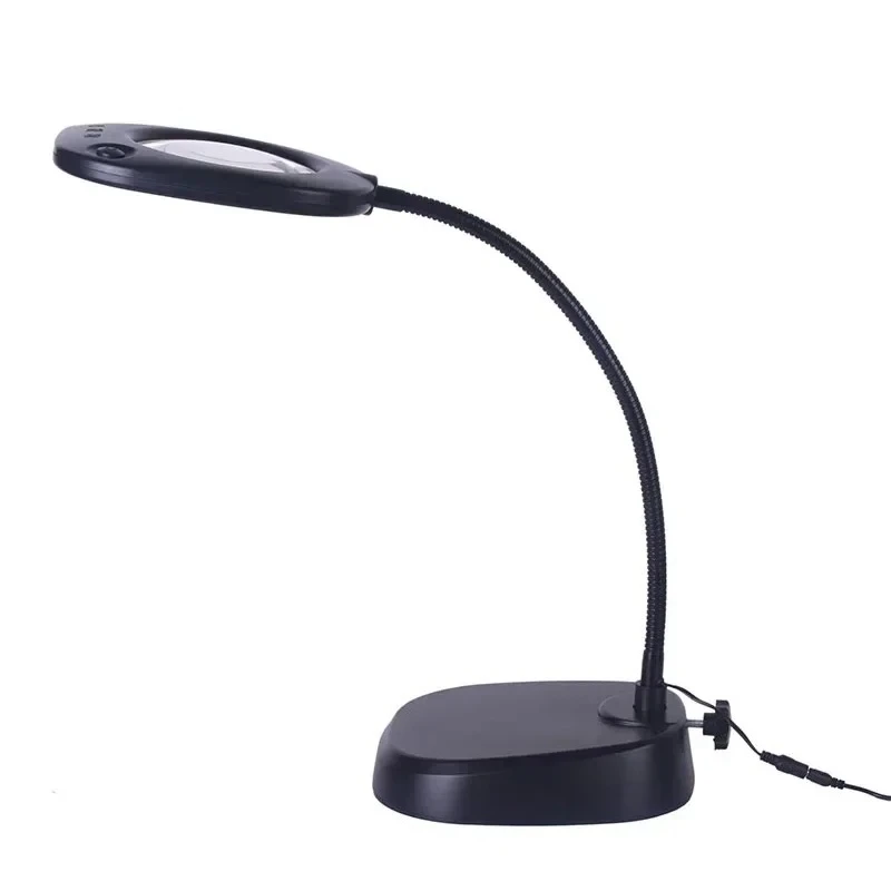 220V 10X Desktop Magnifying Glass with LED Lights Workbench Repair Reading Multi-functional Magnifier High Helping Hands Loupe