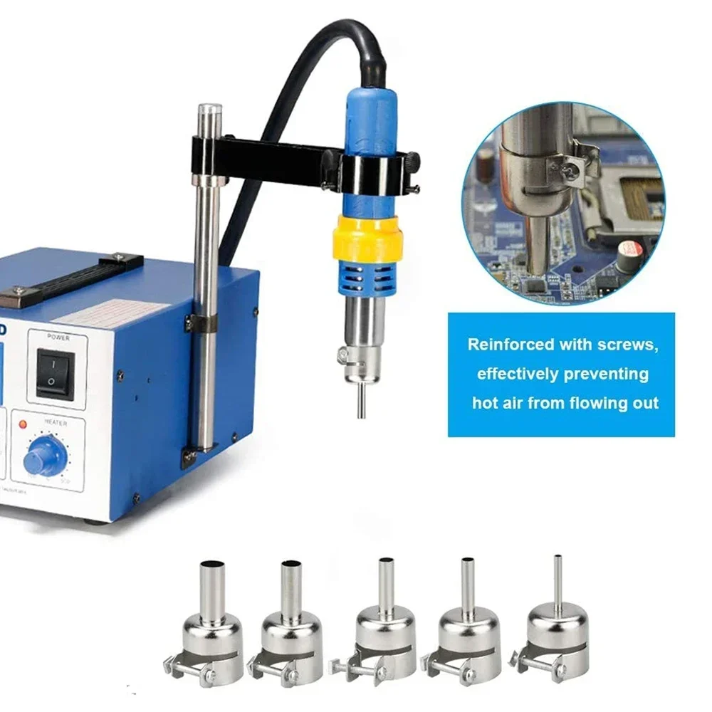 5 pçs conjunto de bocais universais para 850 852d 898 estação de solda bocal de soldagem de ar quente estação de pistola de ar bico acessórios de
