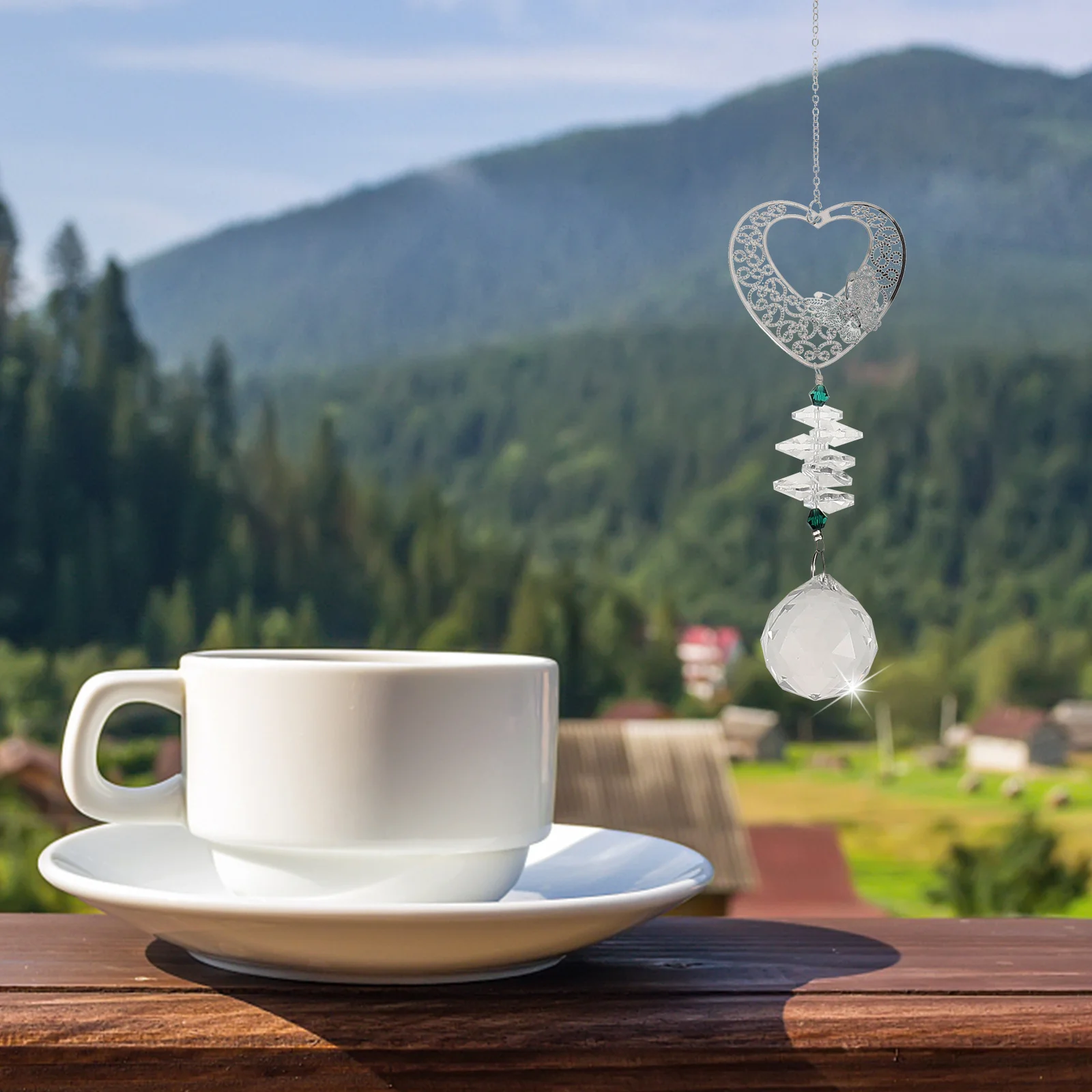 

1Pcs Heart Crystal Hanging Pendant Rainbow Maker Ornament Bright Sparkling Home Window Garden Decor Wedding Favor