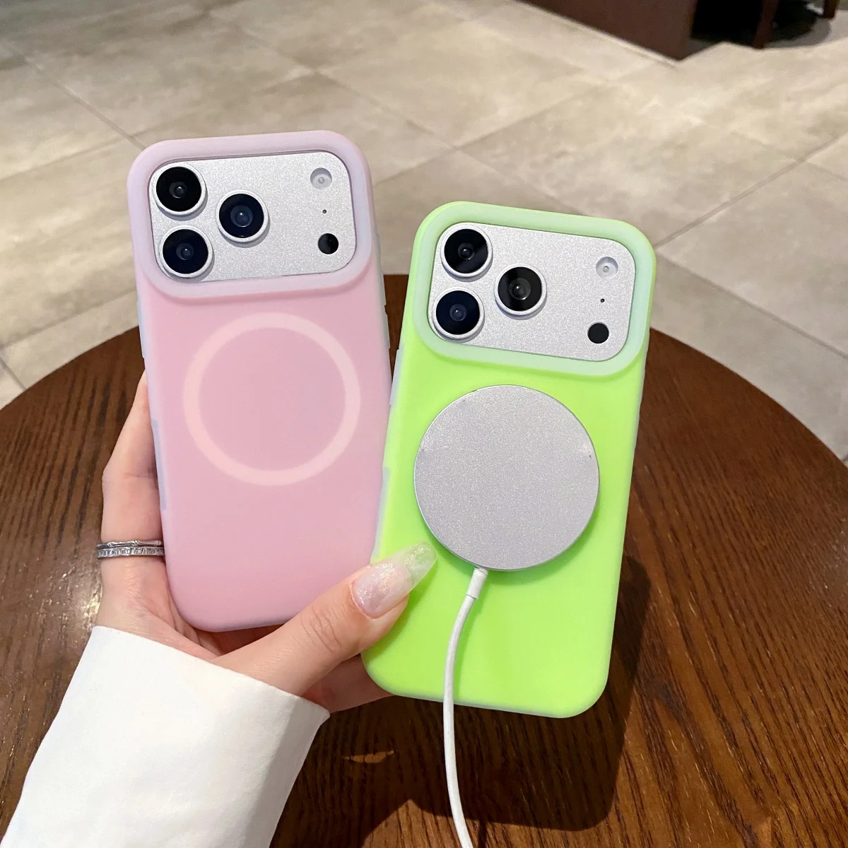 Luxury Jelly Liquid Silicone Magnetic phone Case For iPhone 17 16 15Pro Max Support wireless charging Slim Matte Cover view 3