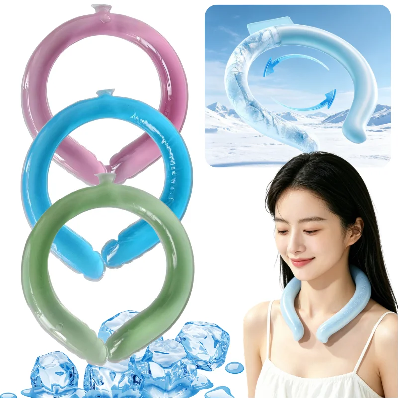 Multicolor Reusable Ice Neck Collar Long Lasting Cold Comfort Cooling Neck Tube For Sports Camping Travel Summer Heat Relief