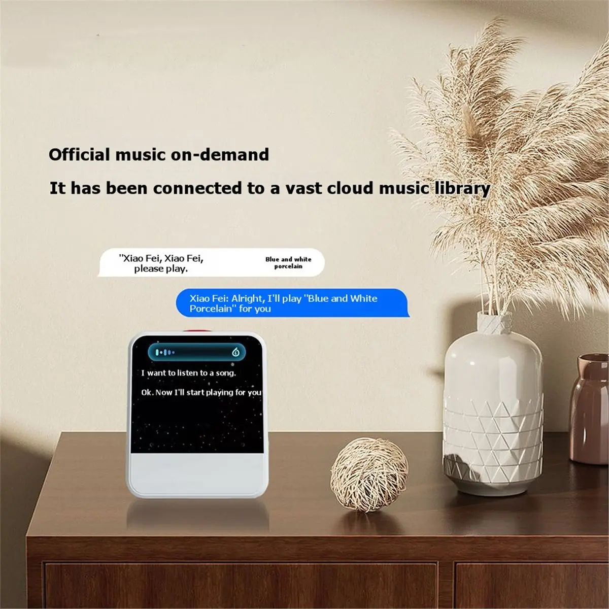 A32I Small Sugar Cube AI Smart Speaker with Screen, Lyrics, AI Smart Dialogue Alarm-Clock with Voice AI Dialogue Bluetooth