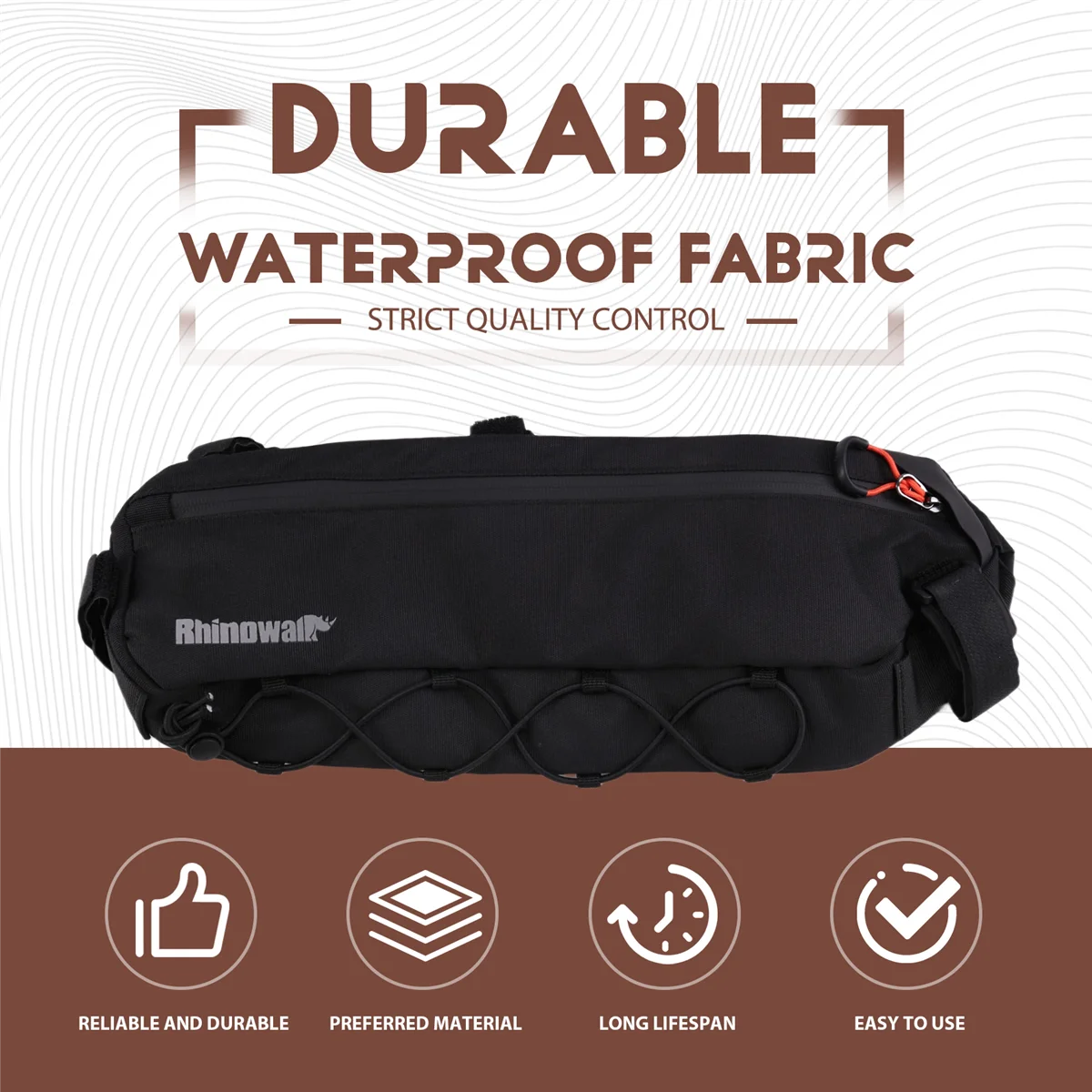 AB53 Rhinowalk Bike Frame Bag 2.7L Bicycle Under Tube Bag Shockproof Road Gravel Bike Triangle Storage Bag Black