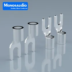 Monosaudio B6Ag Y6Ag Pure Silver Terminal Wire Plug Power socket installation Connector Pure Silver Y Fork Banana Plug
