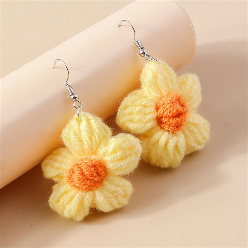Modische handgefertigte Blumen-Ohrringe für Damen, Brincos Femme, hängende Ohrringe, Mädchen, Party, Festival, Schmuck, Geschenke – Detail 9