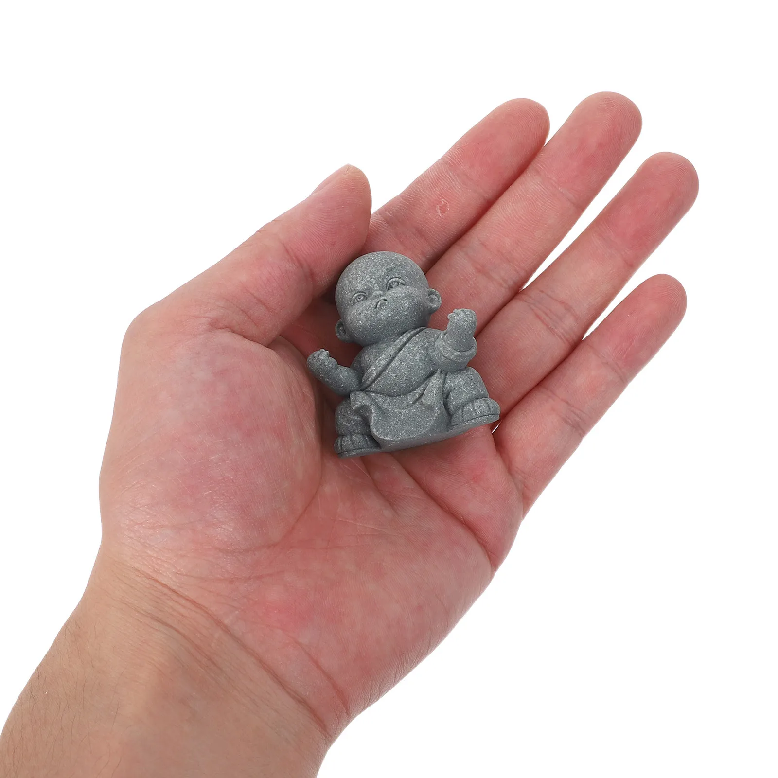 

4pcs Sandstone Buddha Small Kung Fu Monk Statue For Home Desk Decor Feng Shui Ornament Car Dashboard Sculpture