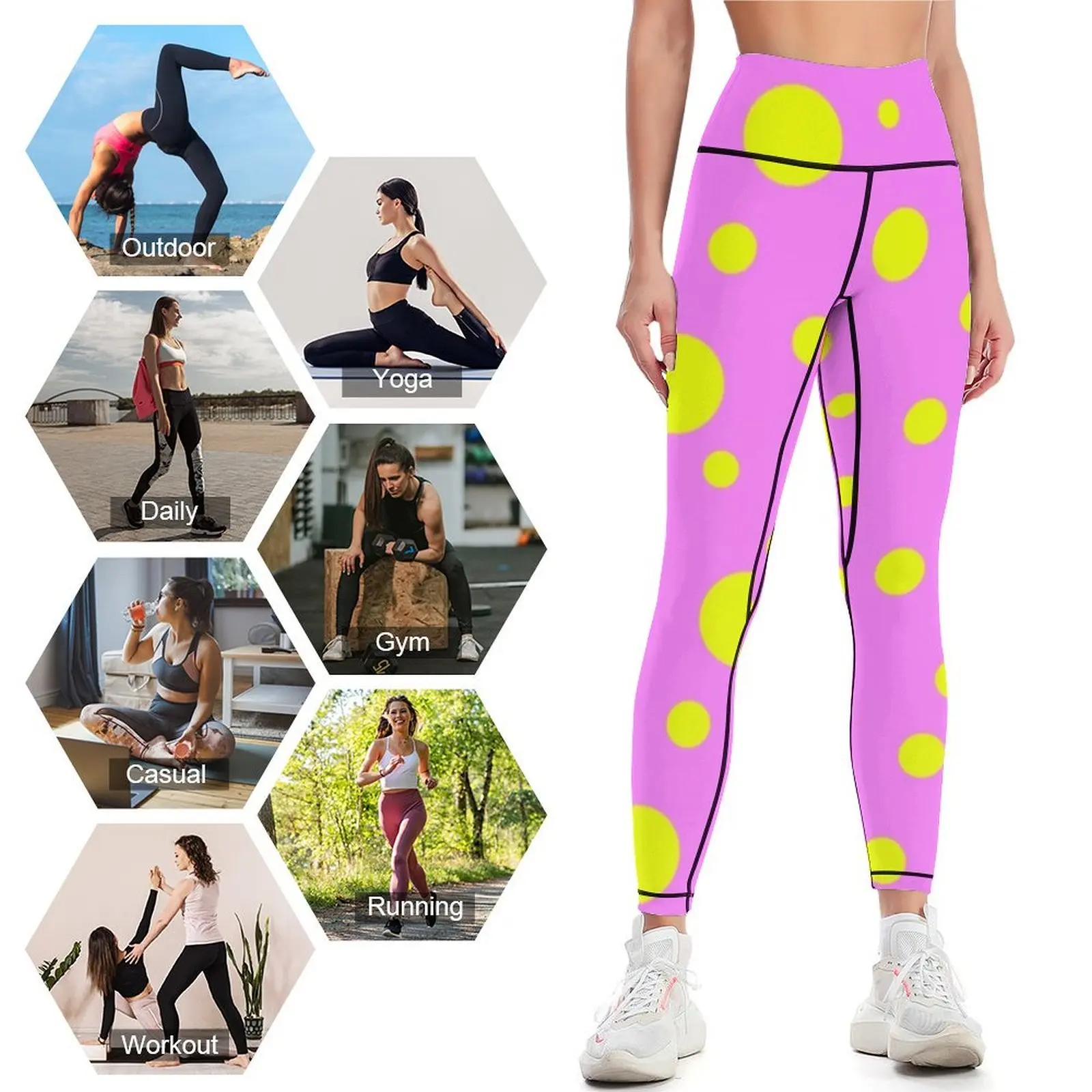 Blobby Spots Leggings Women's high waist Women's tights legging pants raises butt Womens Leggings