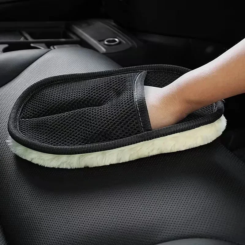 Wool Car Wash Gloves New Soft Cleaning Brush Motorcycle Car Washing Machine Care Washing Velvet Beauty Car Wash Accessories