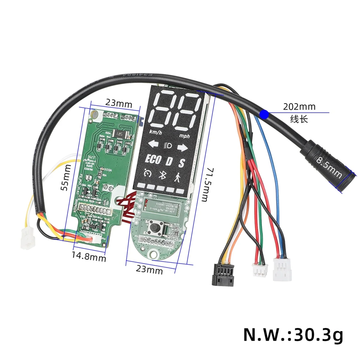 RISE Dashboard for Ninebot F2 / F2 Plus / F2 Pro Electric Scooter Bluetooth Board LED Display Screen Instrument