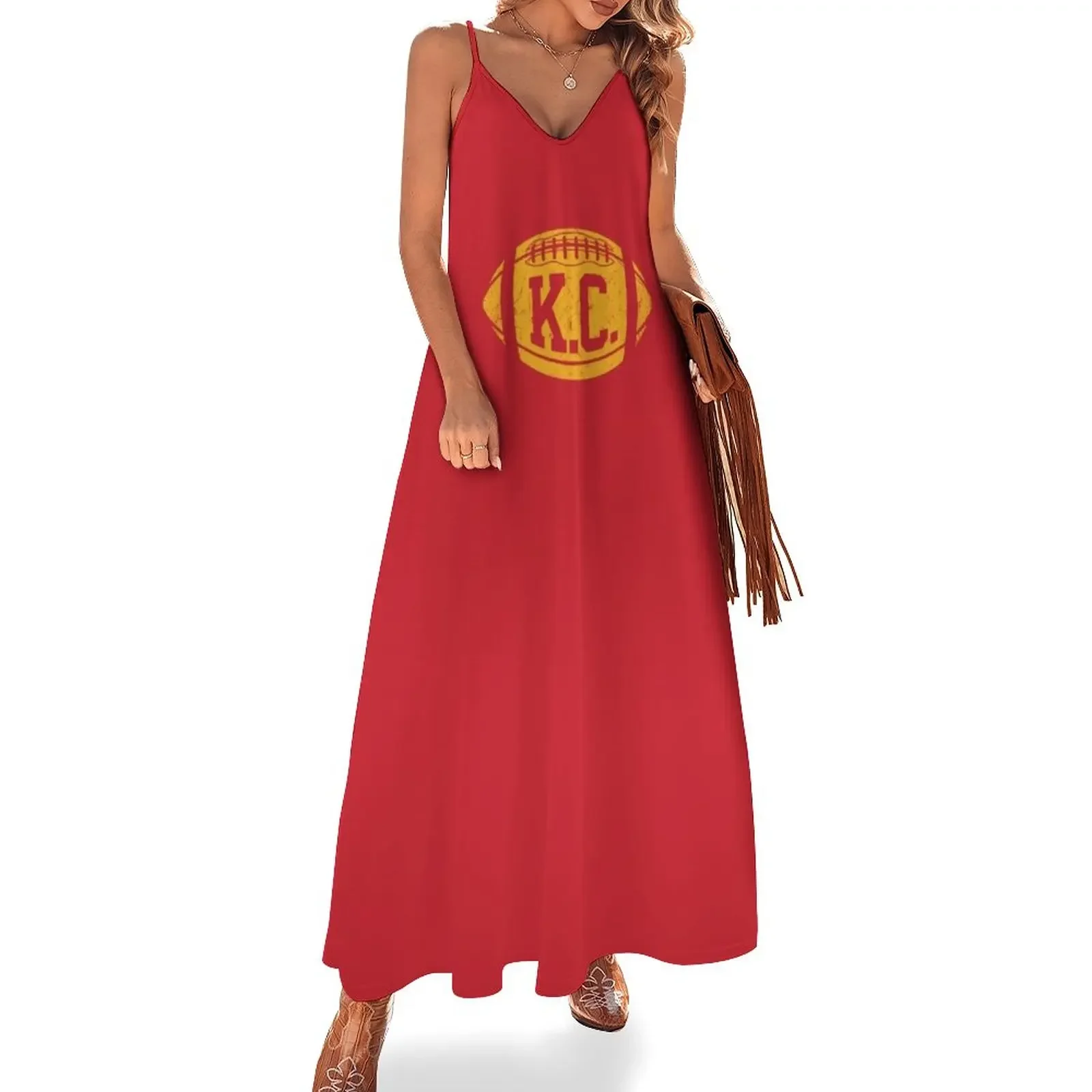 

KC Retro Football - Red Sleeveless Dress Dresses for wedding party summer dresses ladies 2025