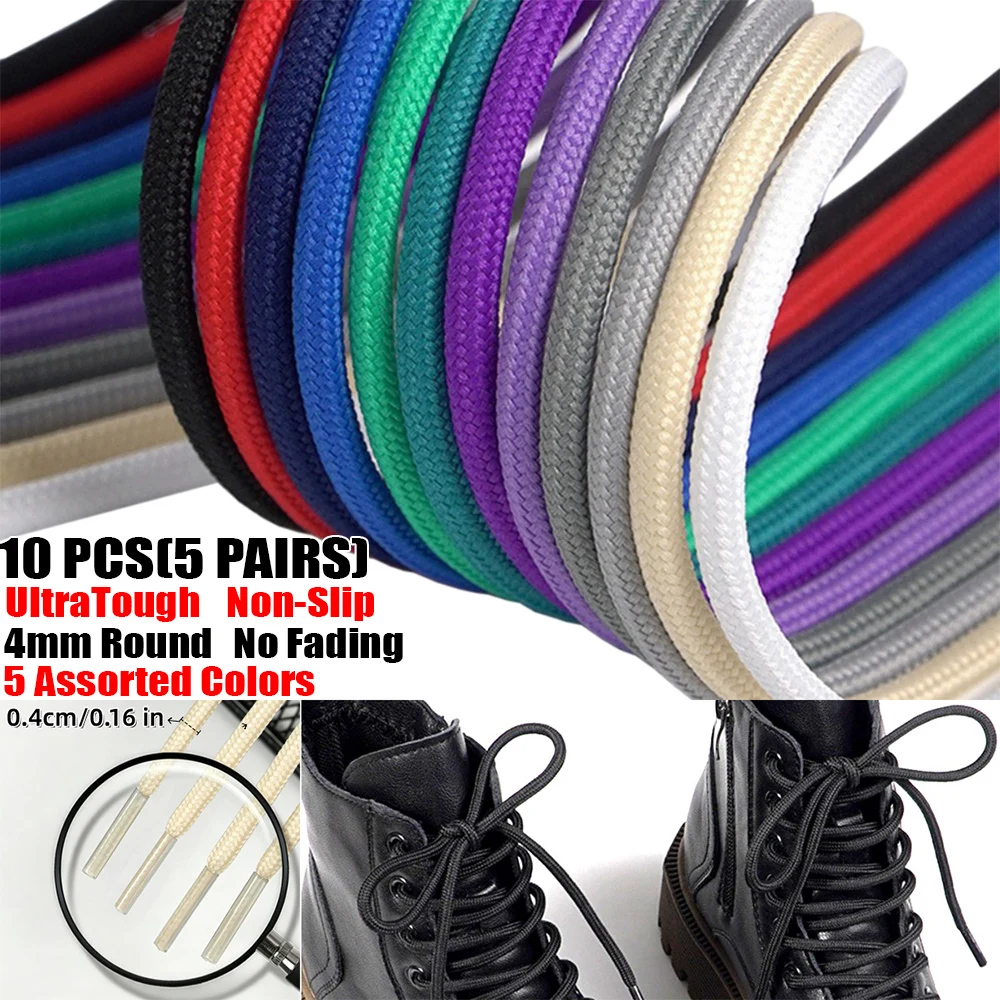 10 piezas (5 pares) de cordones redondos premium para zapatillas Yeezy, cordones deportivos de poliéster duraderos y antideslizantes de 4 mm, 80-160 cm