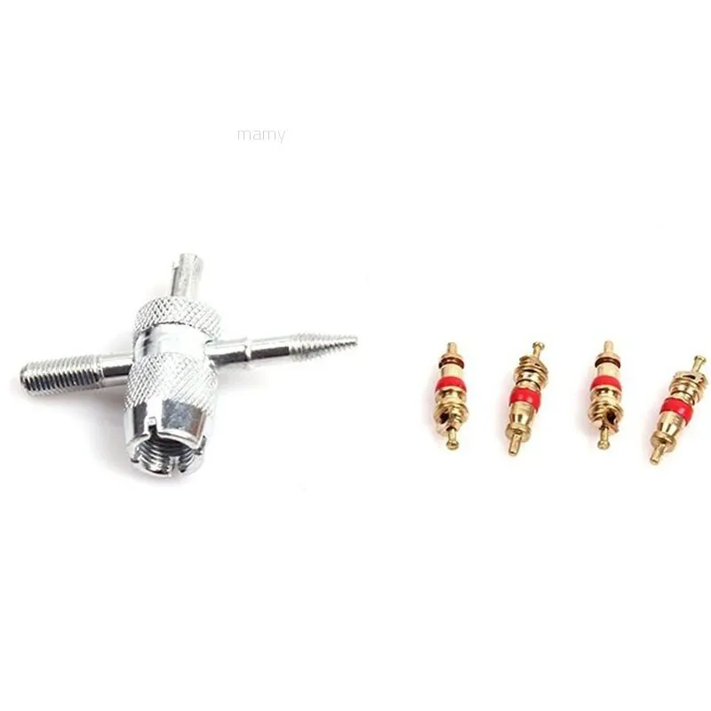

Tire Valve Repair Tire Remover Tool Valve Core With Remover Tool Zinc Plated 4 Valve Stem Cores For Light Weight