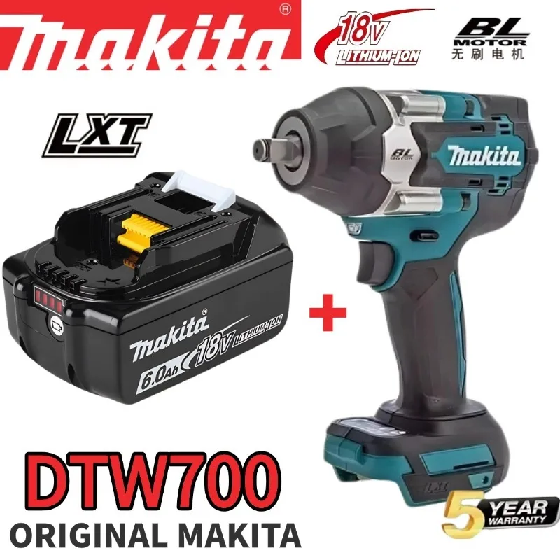 Clé à chocs sans fil Makita DTW700 d'origine, moteur sans balais 18V, 1000 Nm, vitesse variable, clé électrique durable, arrêt automatique 🛠️