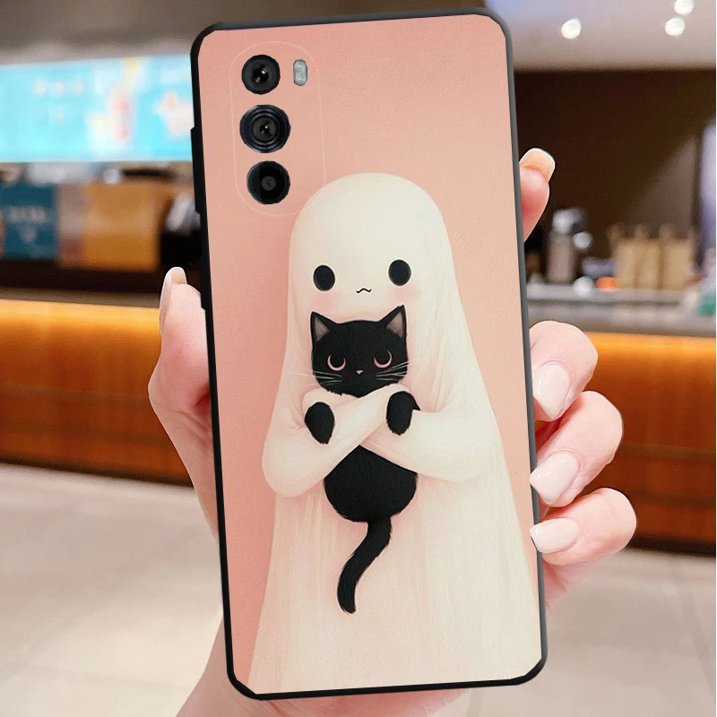 حافظة هاتف كارتونية لطيفة على شكل قطة لهاتف موتورولا إيدج 50 40 برو 60 50 40 30 Ultra Neo Fusion Moto G Play G Stylus G Power G 2025 #6