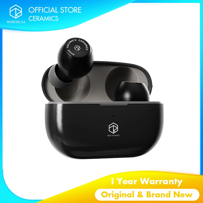 

ROSESELSA CERAMICS True Wireless Stereo Earbuds, High-Fidelity TWS Earphones with HD Mics, 60ms, 35H Playtime, IPX5