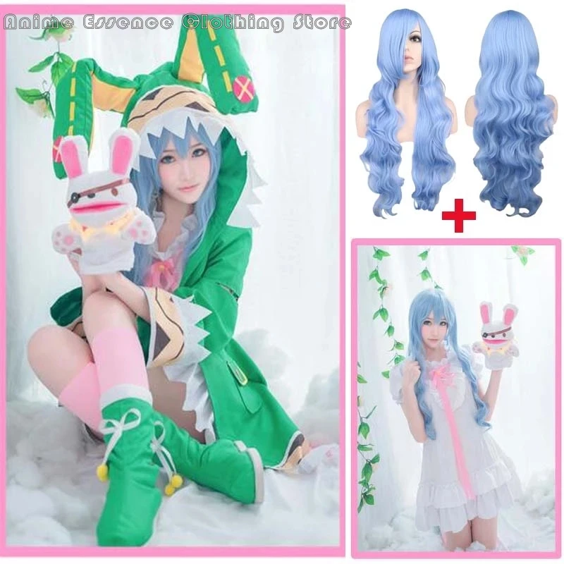 Anime Date Live Yoshino Cosplay Costumes W Green Hooded For Women Girls Coat Halloween Date Live Yoshino Costumes with Socks