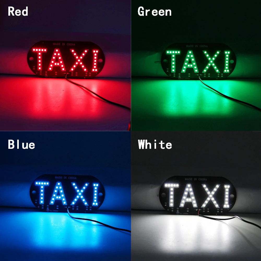 1x Taxi LED Indicator Light Panel Sign Warning Light Car Interior For Taxi Driver Taxi Light With Switch Suction Beacon Signal