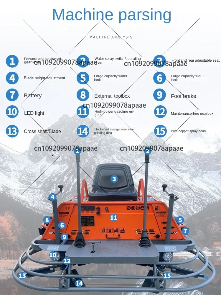 ركوب على مجرفة الطاقة مجرفة سطح الخرسانة جامع الاسمنت الرصيف آلة الطابق البنزين نوع القيادة