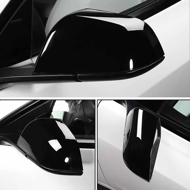 

Car Mirror Cover Carbon Fiber Patterned Decorative Cover Reversing Mirror Protective Cover For Tesla model 3 Auto Accessories