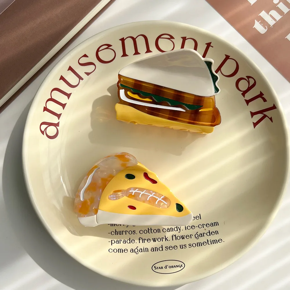 

1pc New creative pizza sandwich, shark clip, vinegar clip, personalized cute and fun food clip
